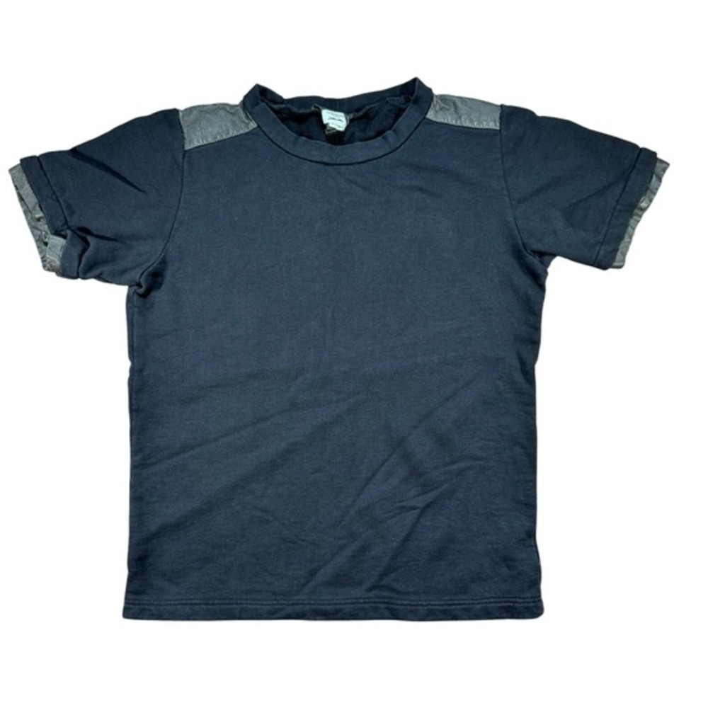 Lamarque Collection T-Shirt Faux Leather Accents‎ Short Sleeve Top Size L